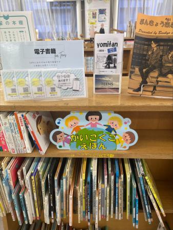 外国語絵本の棚の写真